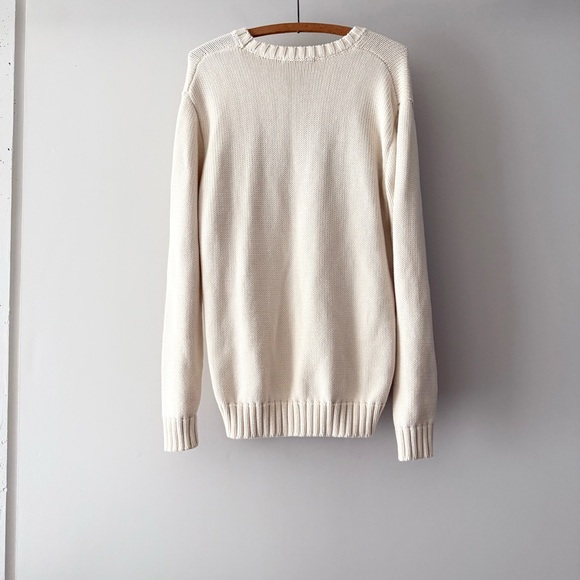 Brandy Melville American Flag Sweater Chunky Cozy Cream Red Blue S M L - Picture 3 of 5